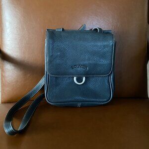 Louvier Leather Shoulder Bag in Blue